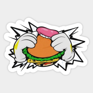 Dope all you can eat burger illustration Sticker